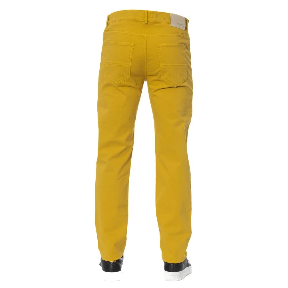Trussardi Gele Katoenmix Elegante Broek Yellow Heren