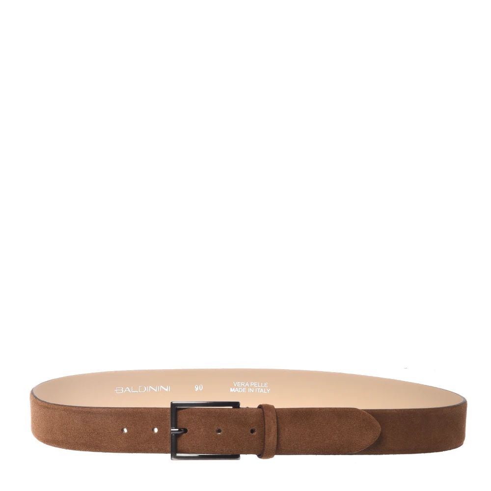 Baldinini Men's Brown Tan Suede Belt - Belts - 110 Cm - Accessories