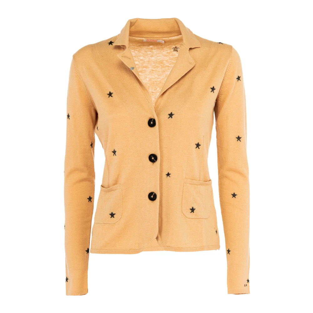 Sun68 Jacquard Dames Blazer Beige Dames
