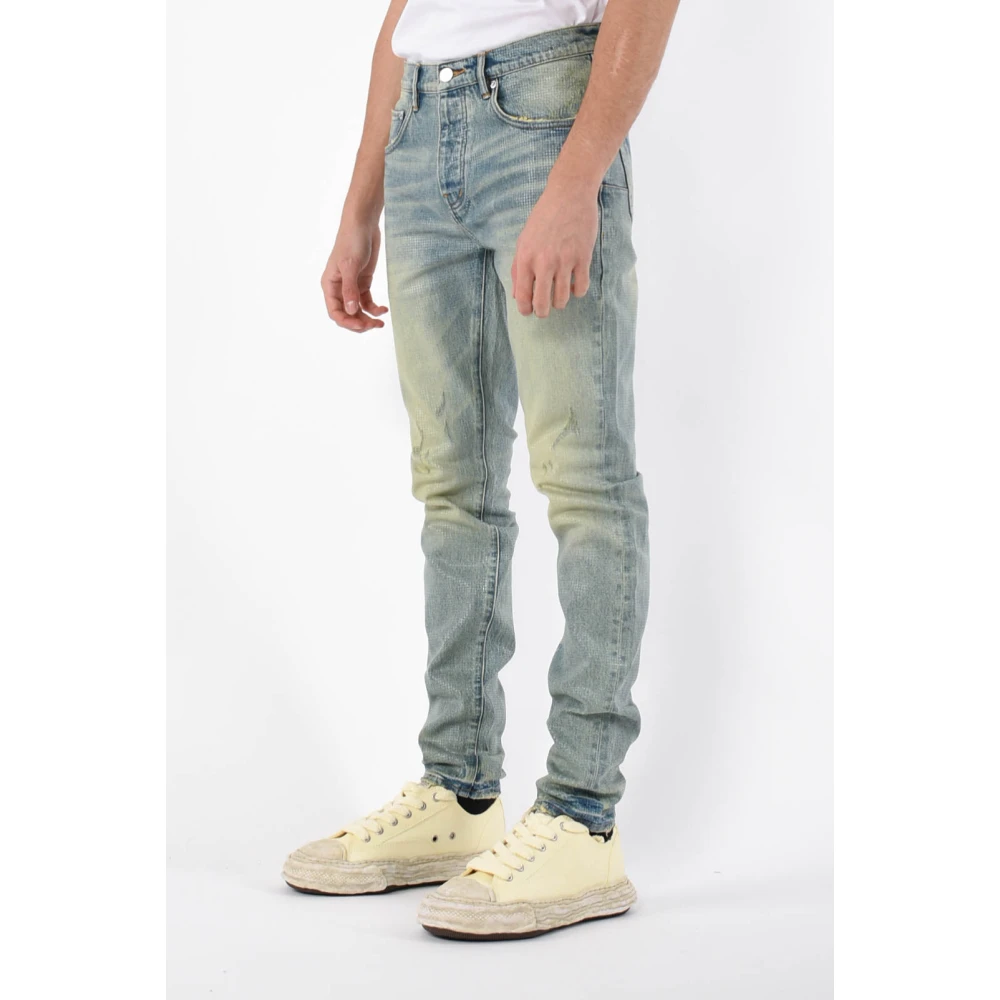 Purple Brand Skinny Denim Jeans met Tegeltextuur Blue Heren