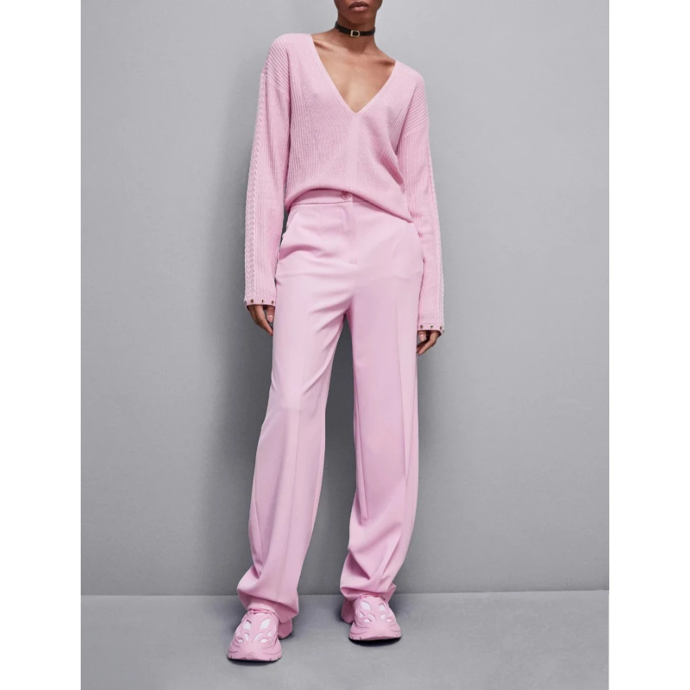 PATRIZIA PEPE Essentiële Ribtrui Pink Dames