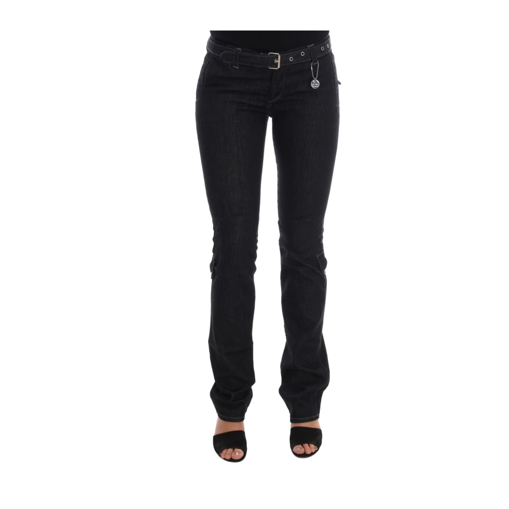Costume National Slim Donkerblauwe Katoenen Jeans Blue Dames