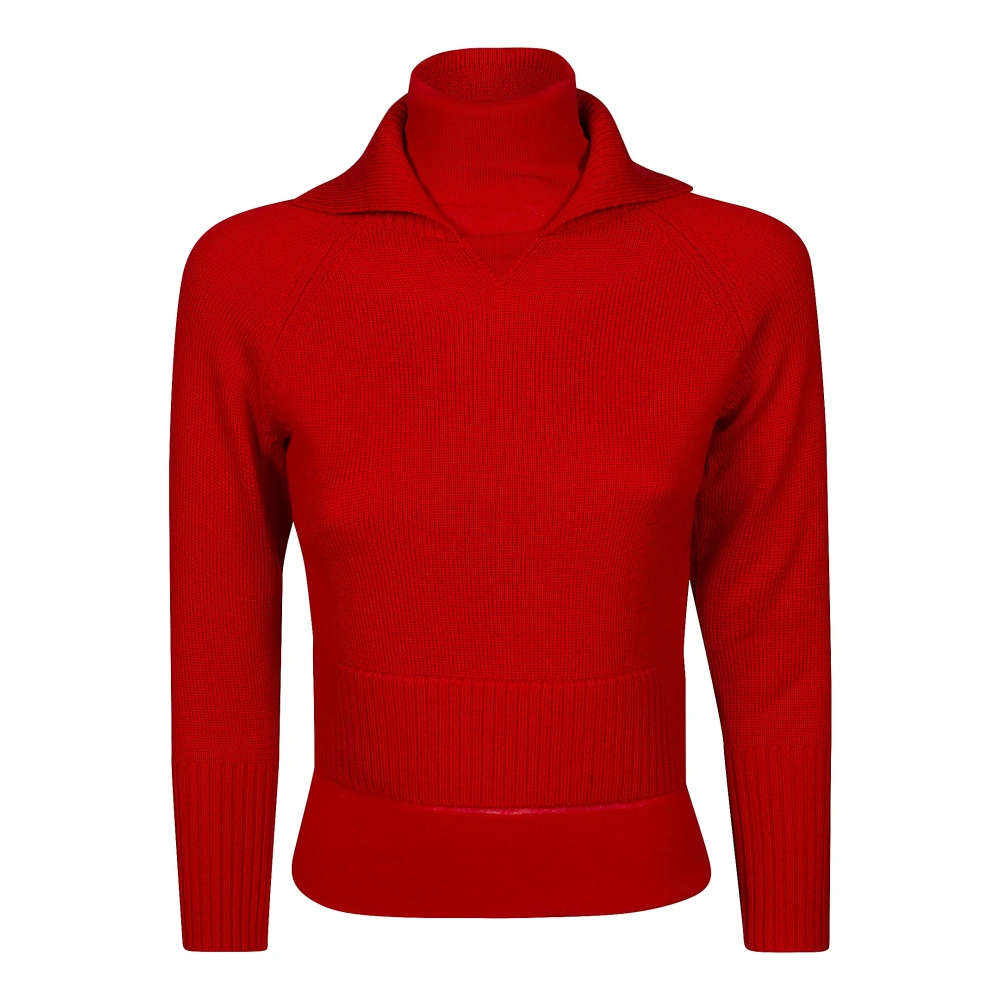 Victoria Beckham Dubbelgebreide Top Red Dames