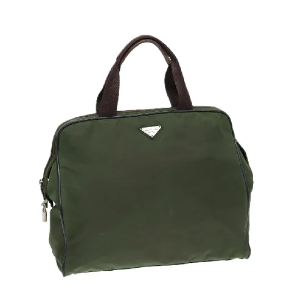 Prada Vintage Pre-owned Nylon handbags Brown Dames