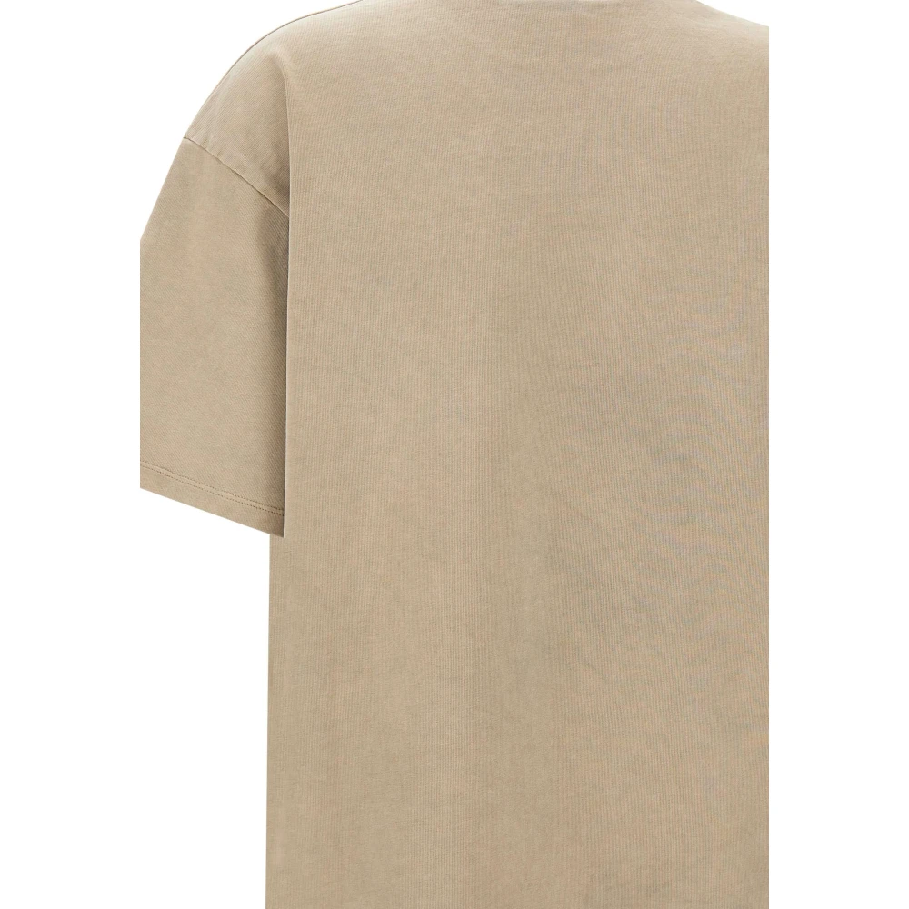 Avavav Beige Katoenen T-shirt met Geborduurd Logo Beige Dames