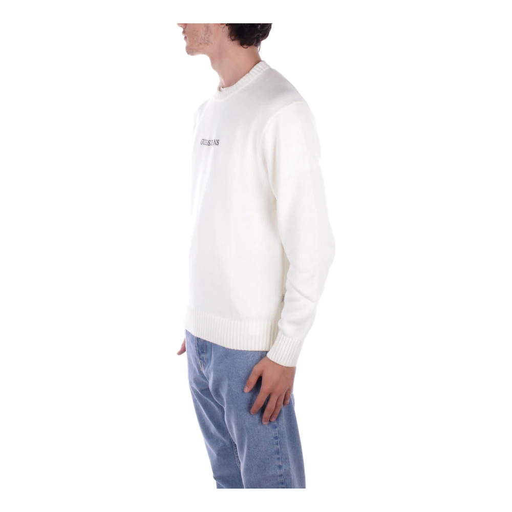 Guess Witte trui met logo op de voorkant White Heren