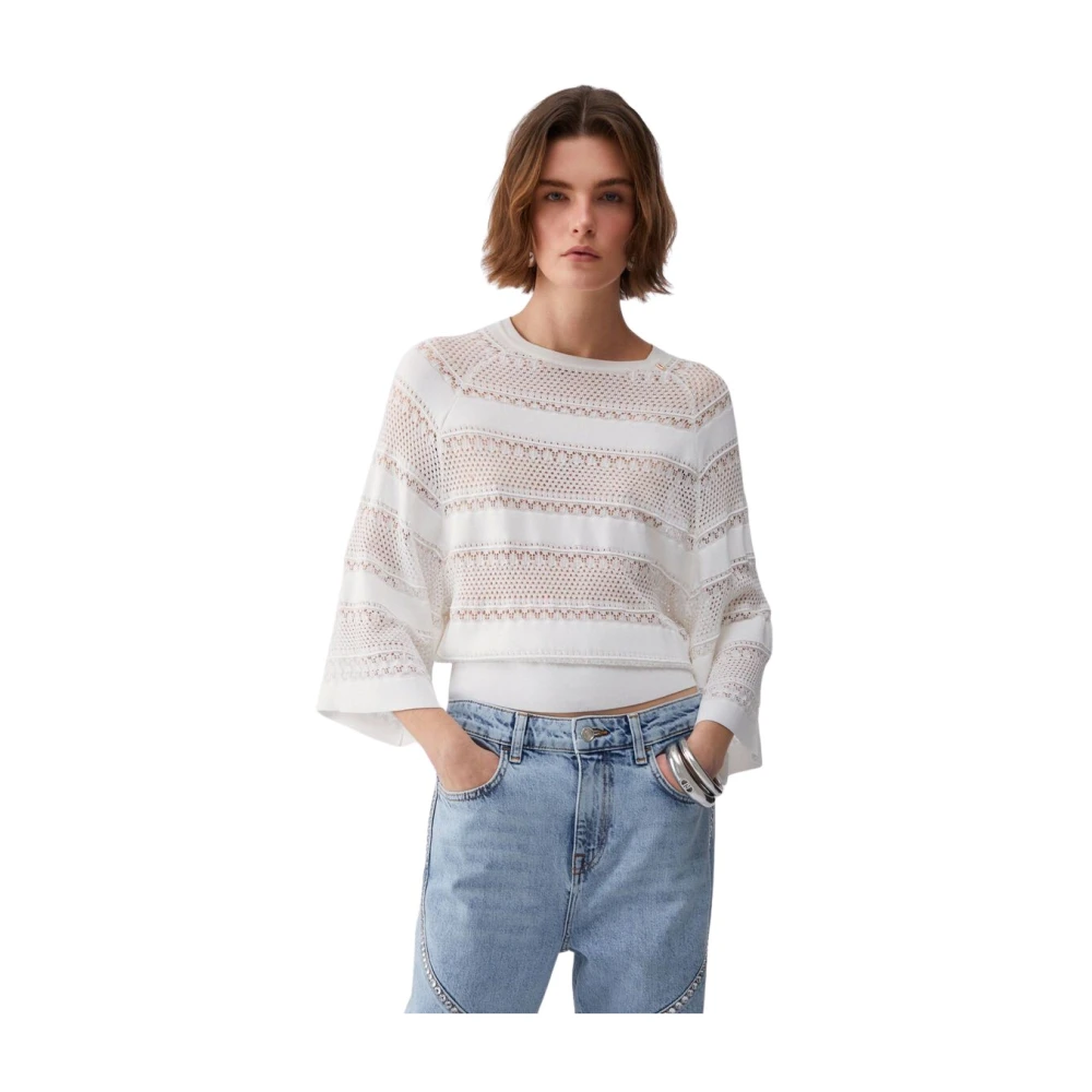 Liu Jo Damen Weiß Strickwaren, Lgröße: