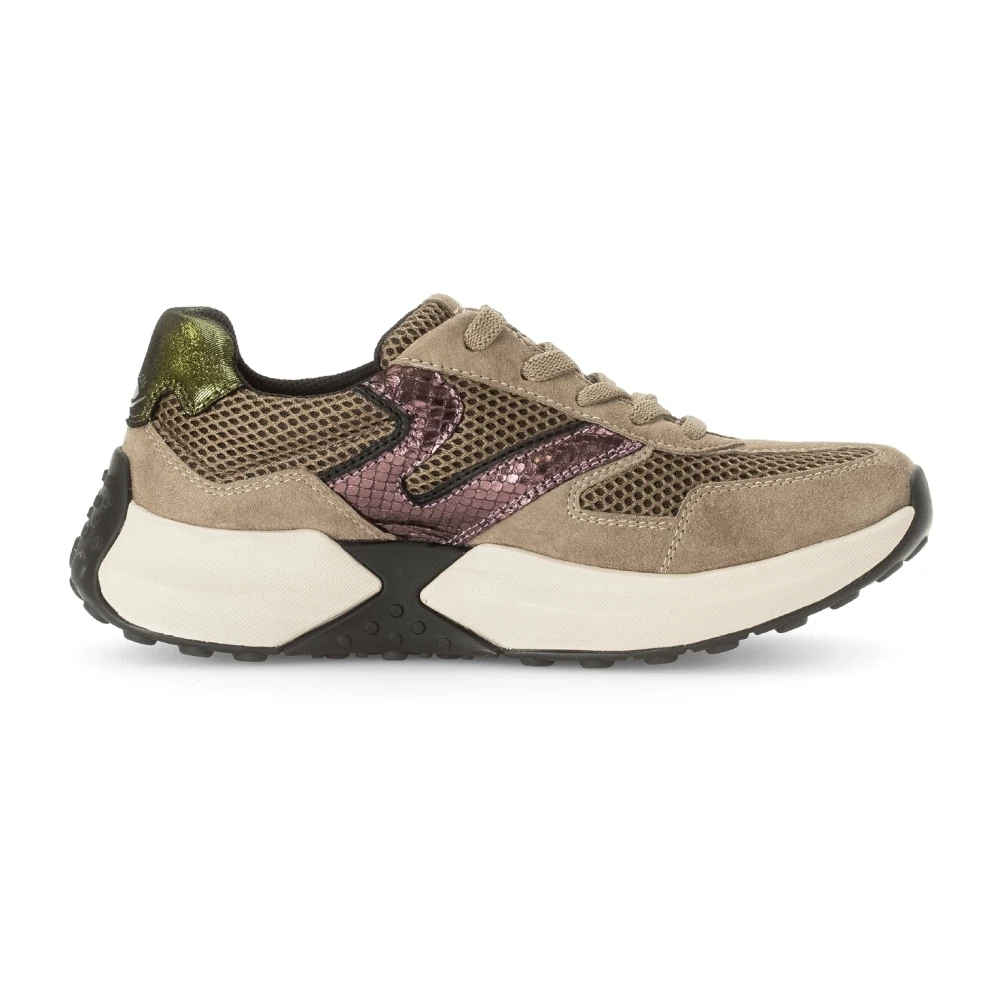 Gabor Rollende sneaker – comfortabele wandelschoenen Dames Schoenen Beige