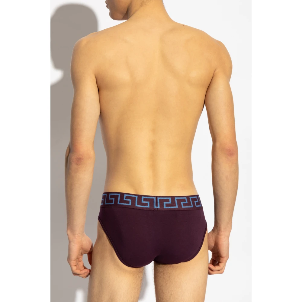 Versace Katoenen slips Purple Heren