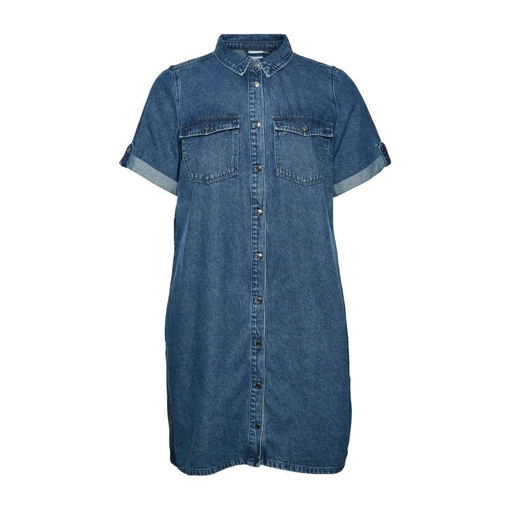 Vero Moda Korte Denim Jurk Freewear Jeans Blue Dames