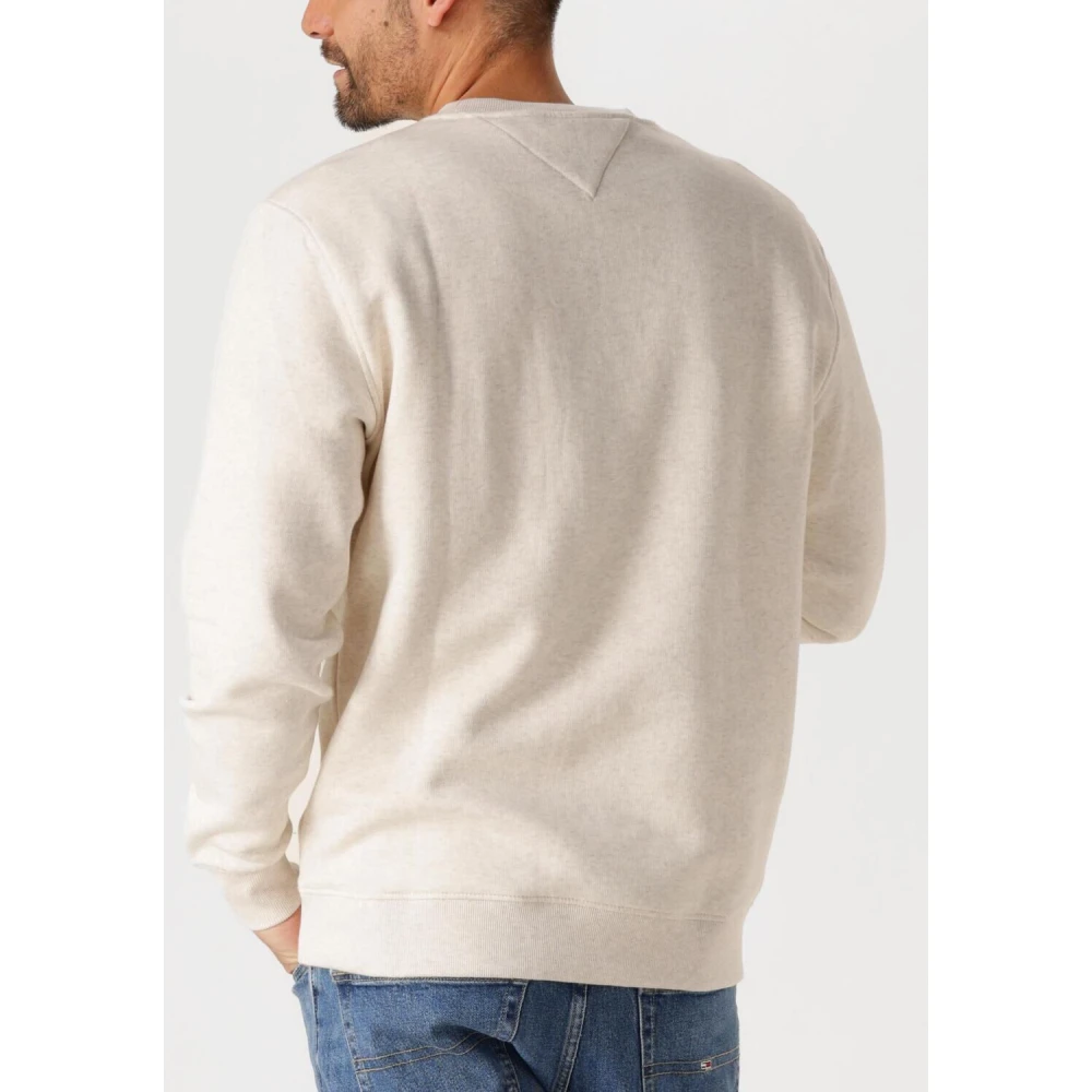 Tommy Jeans Beige Crew Neck Sweater voor Heren Beige Heren