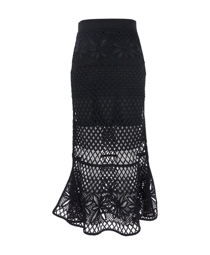 jupe-longue-noire-florale-femme