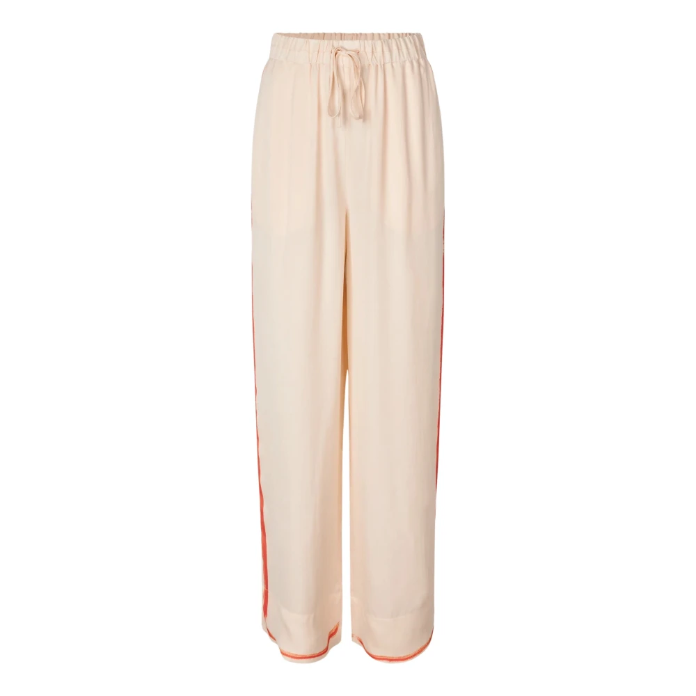 Stine Goya Hoge taille broek met trekkoord en verfborstelrand Beige Dames