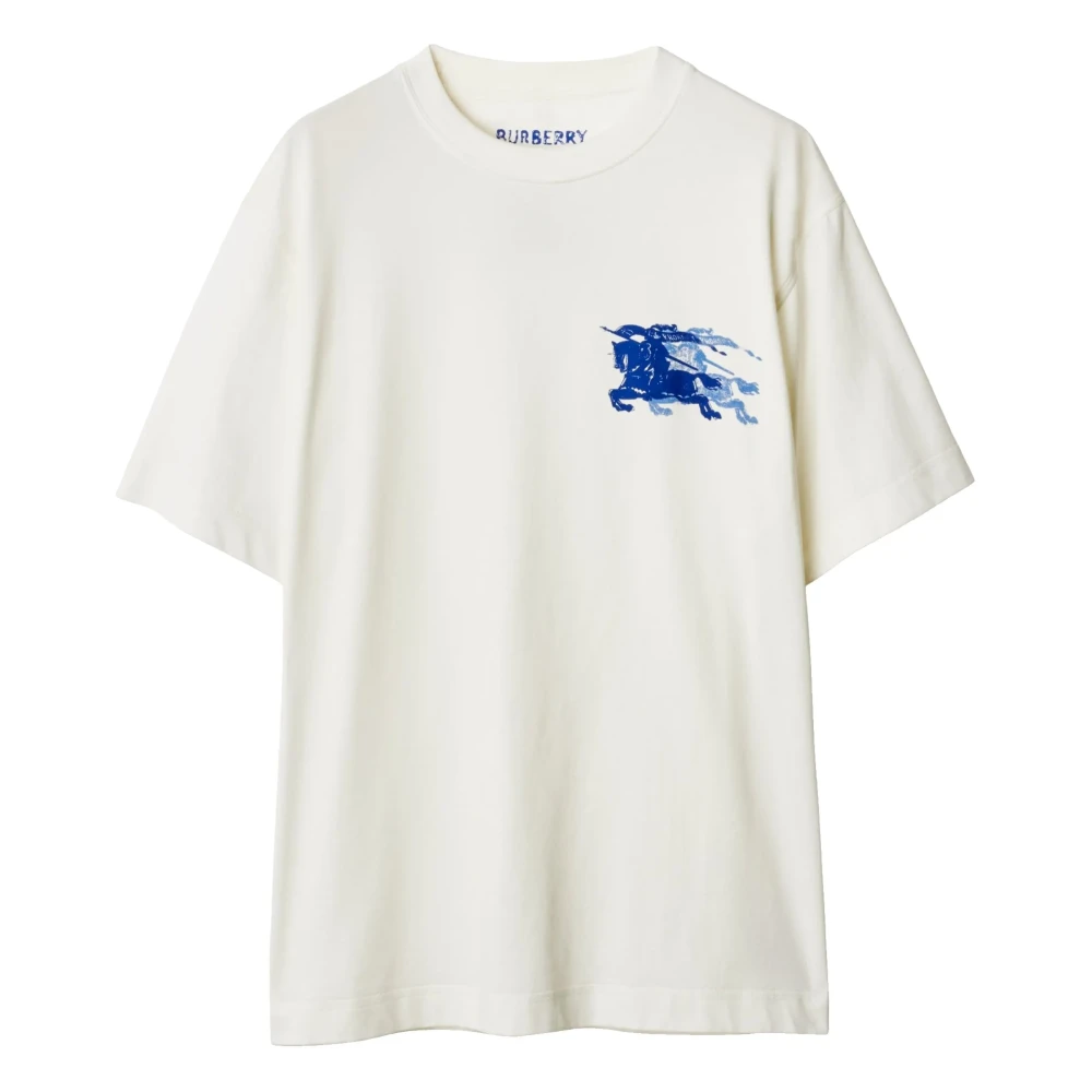 Burberry Ruiter Knight Crew Neck Katoenen Shirt White Heren