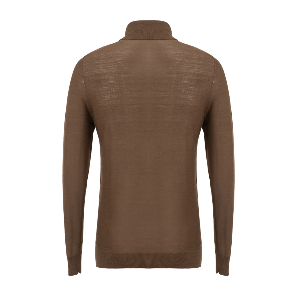 Brioni Zijde Wol Bruine Trui Brown Heren