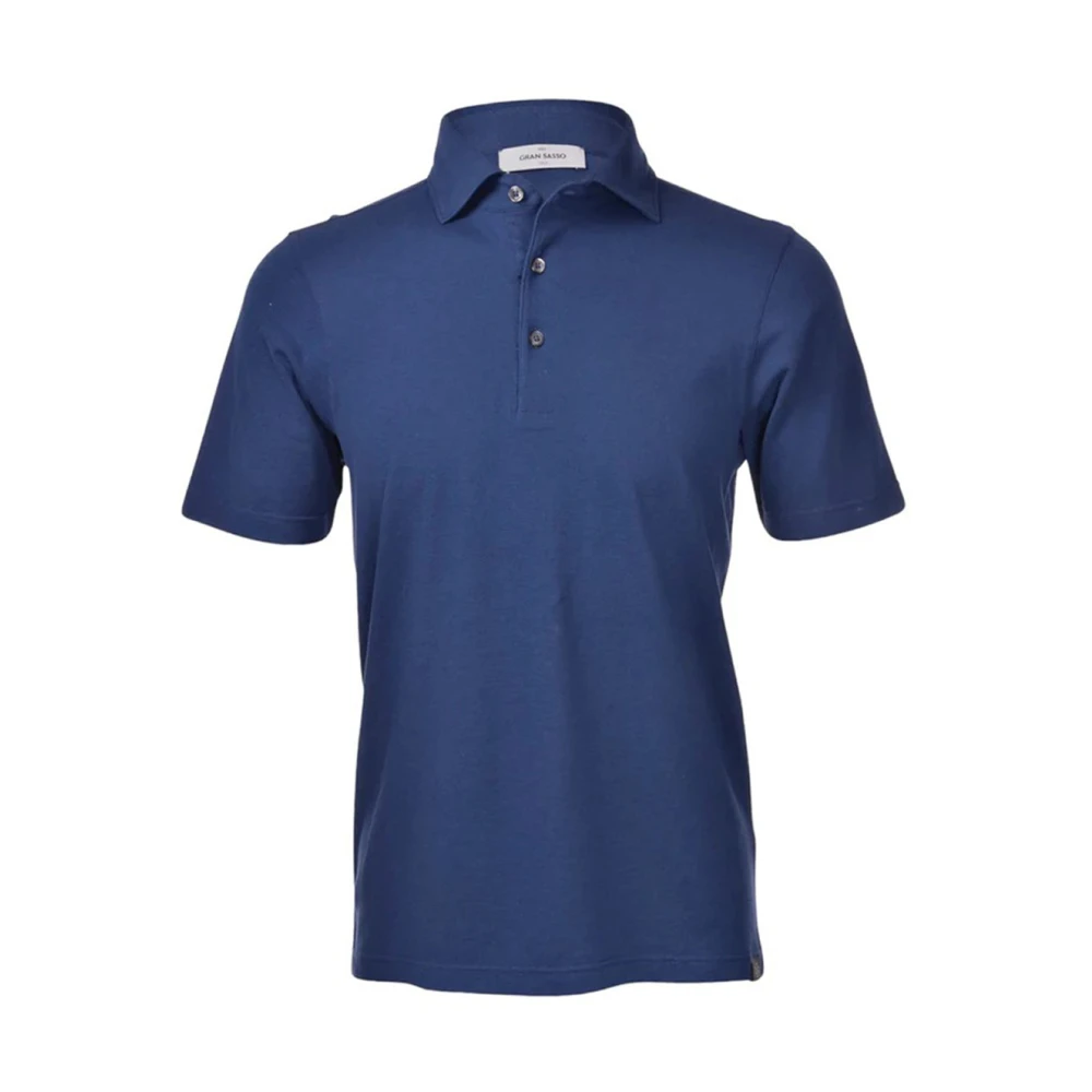 Gran Sasso Polo Shirts Blue Heren