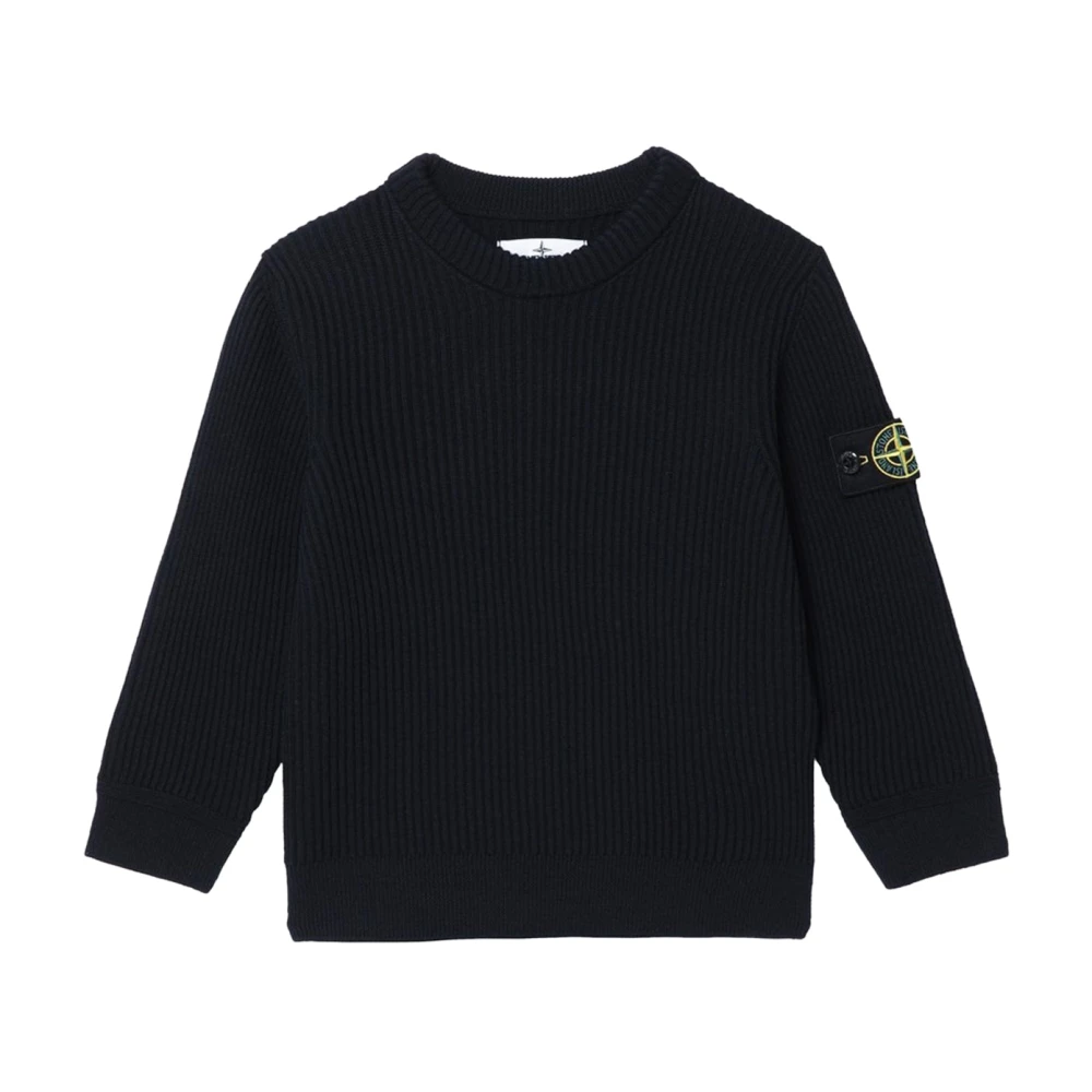 Stone Island Boys Blue Kids Knitwear, 8 Y, Turtleneck Jumper