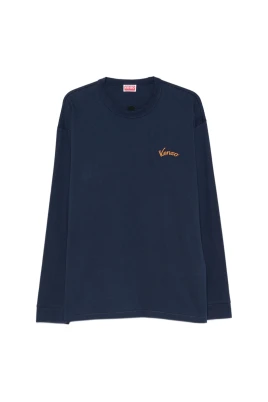 Eiffeltorn Design Broderad Långärmad T-shirt