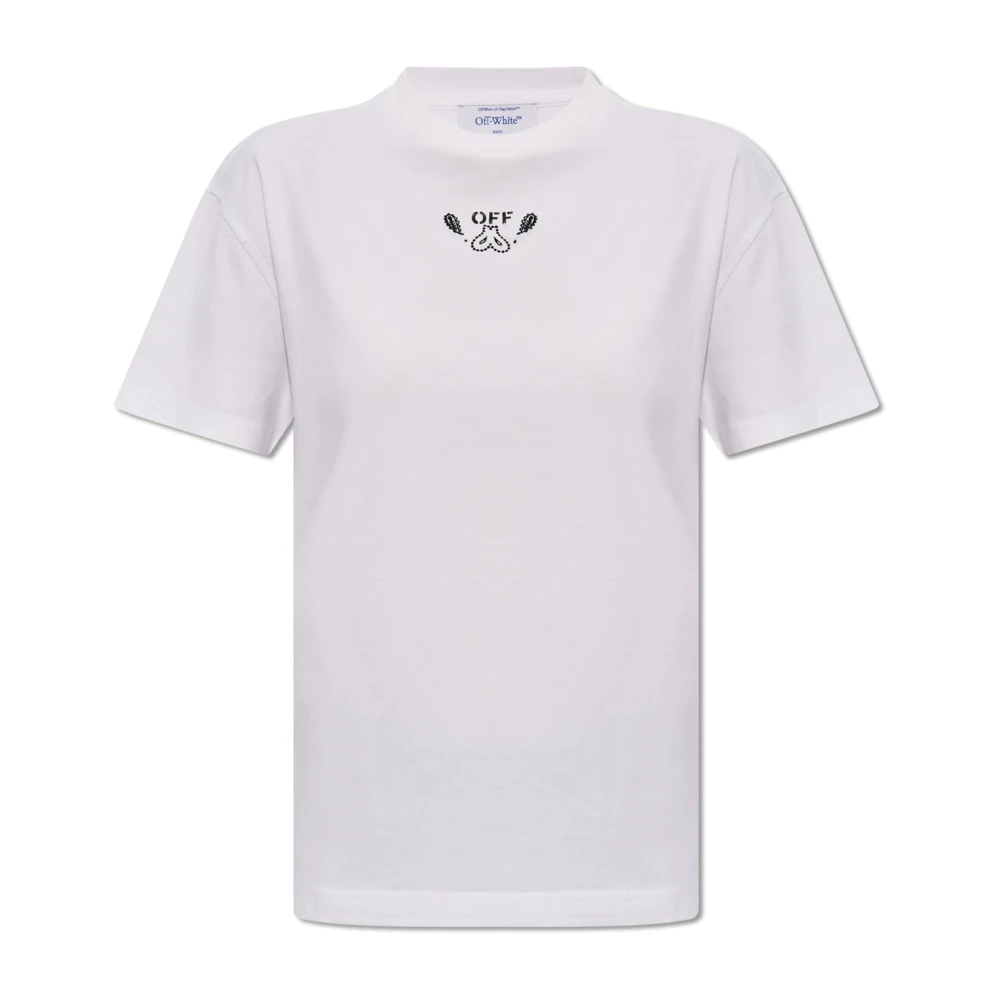 Off White T-shirt med paisleymotiv White, Dam