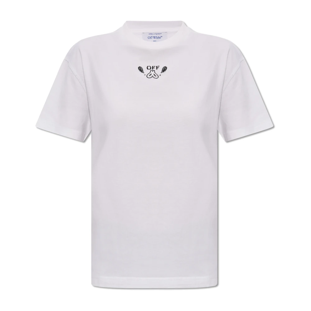 Off White T-shirt met paisley motief White Dames