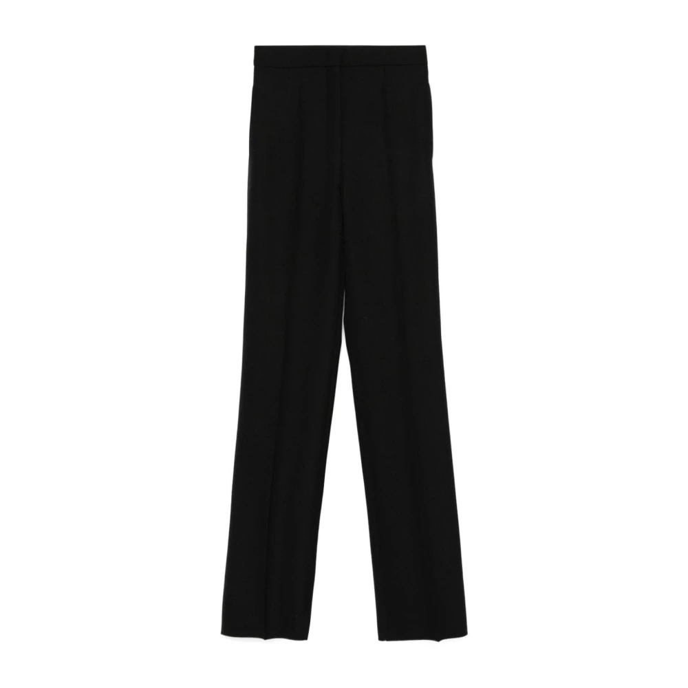 Max Mara Black Straight Trousers, Female, Xs, Wool Straight Leg Trousers