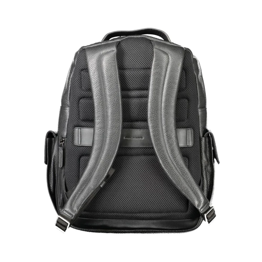 Piquadro Zwarte Leren Rugzak Black Heren