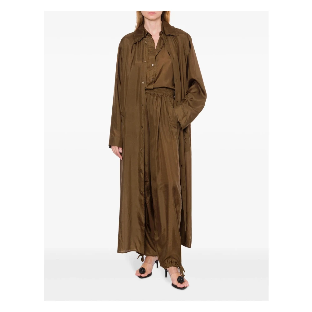 Philosophy di Lorenzo Serafini Zijden Habotai Lange Buitenkleding Gewassen Brown Dames