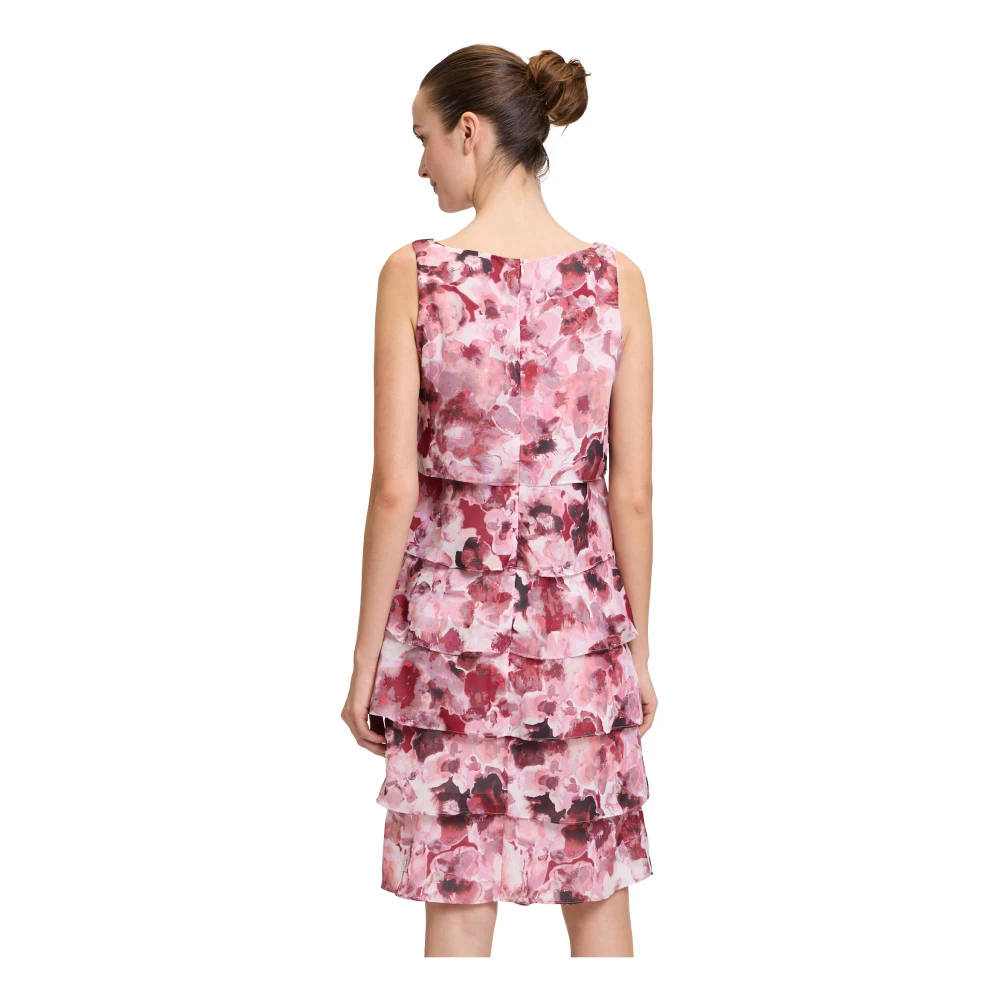 Vera Mont Elegante Chiffon Cocktailjurk met Ruche Multicolor Dames