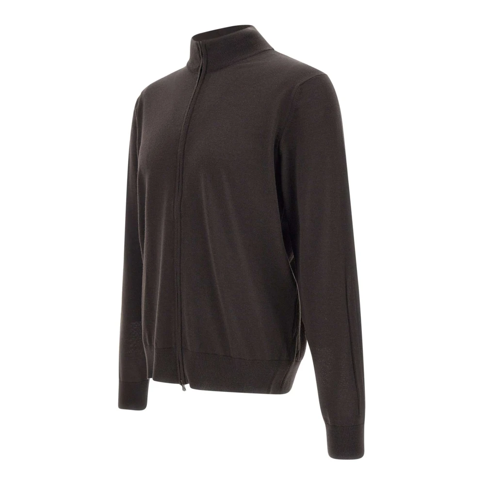 Filippo De Laurentiis Bruine Wollen Trui met Ritssluiting Brown Heren