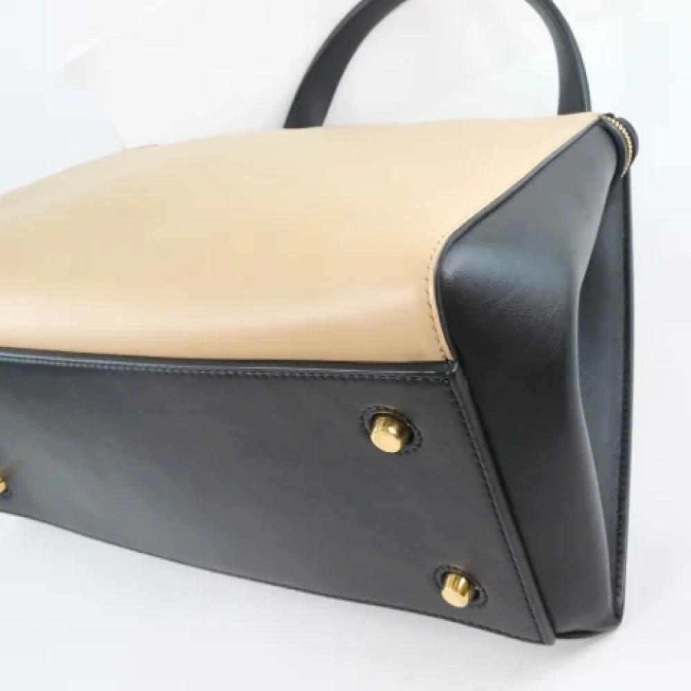 Celine Vintage Pre-owned Leather handbags Beige Dames