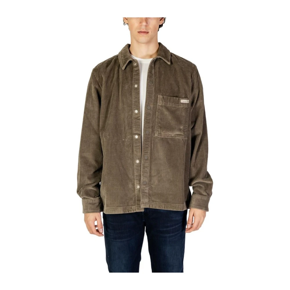 Calvin Klein Jeans Klassieke Katoenen Overhemd Collectie Gray Heren