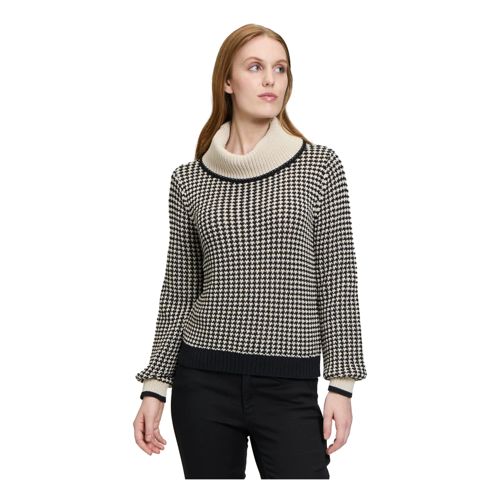 Betty & Co Gebreide trui met kraag Black Dames