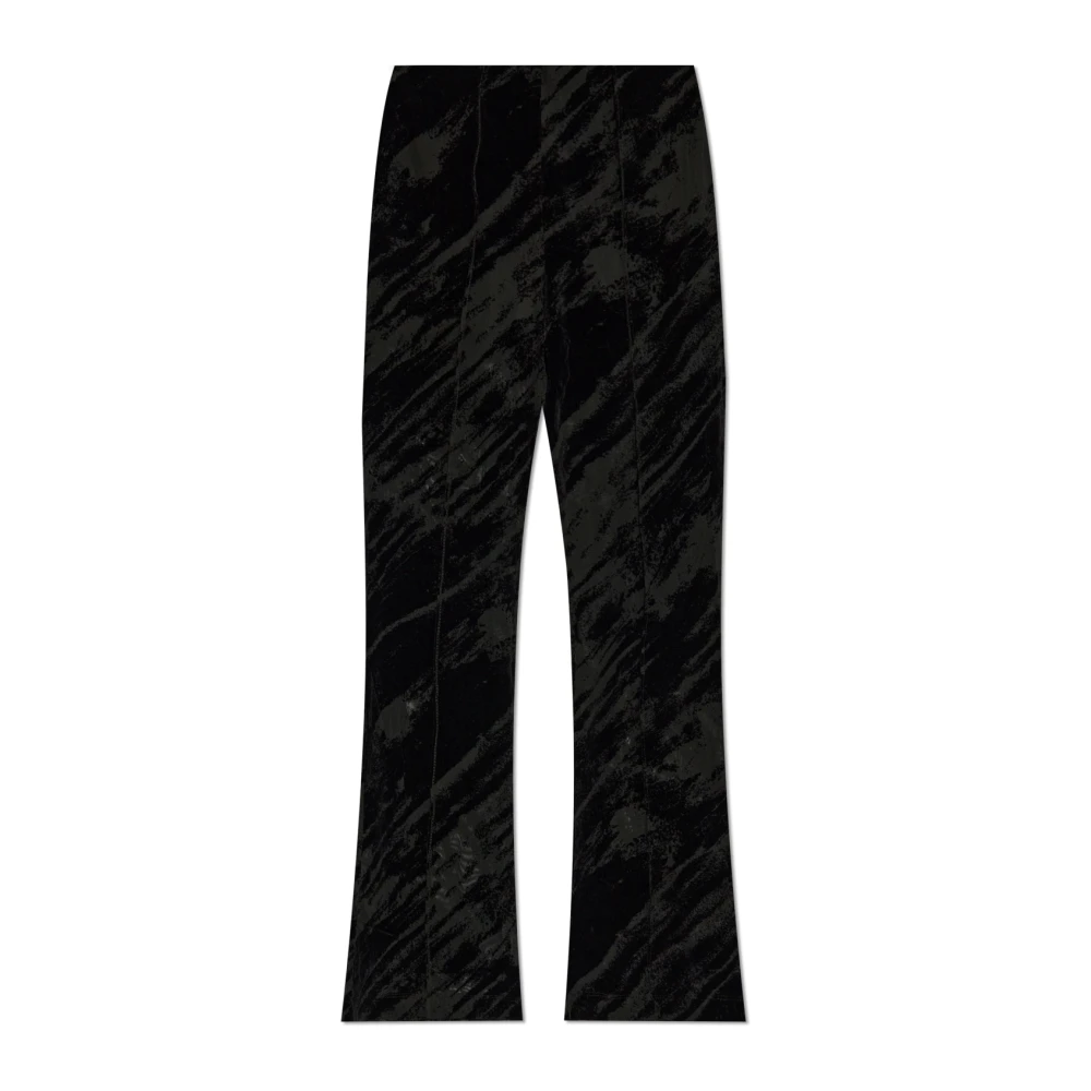 Gestuz Zwarte Flared Legging Broek met Mesh Black Dames