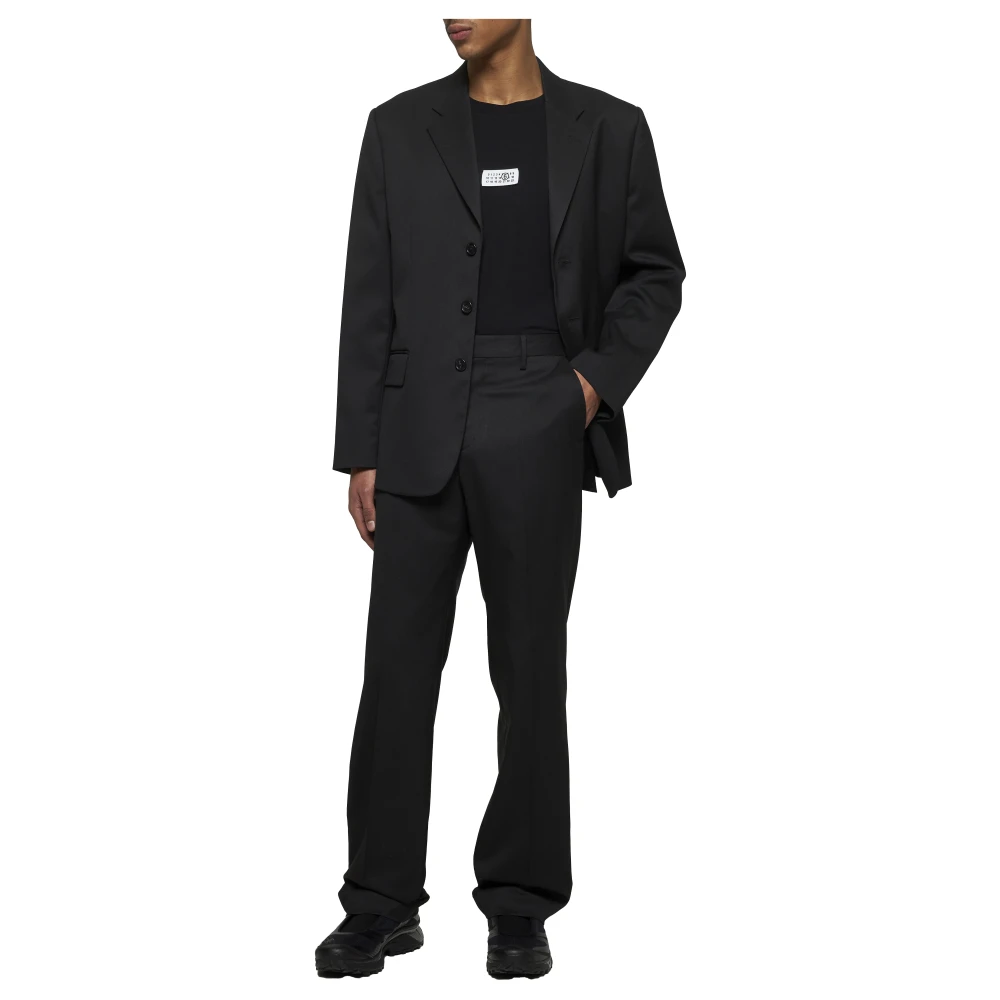 MM6 Maison Margiela Zwarte broek met rechte pijpen Black Heren