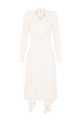 robe-naturelle-a-col-en-v-avec-boutons-dores