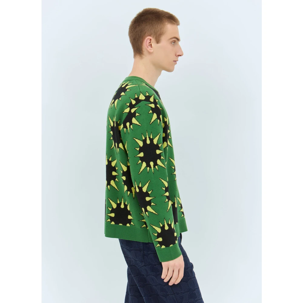 Awake NY Grafische Spike Sweater Green Heren