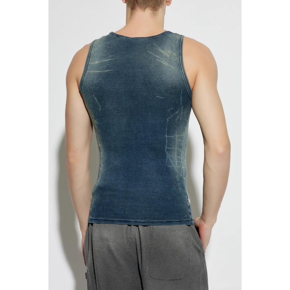 Diesel Geribbelde top Blue Unisex