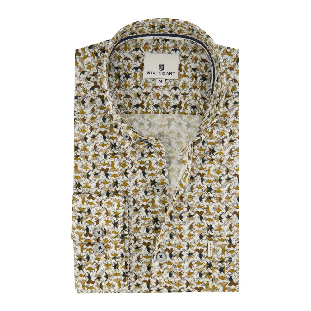 State of Art Casual Bruin Overhemd Multicolor Heren