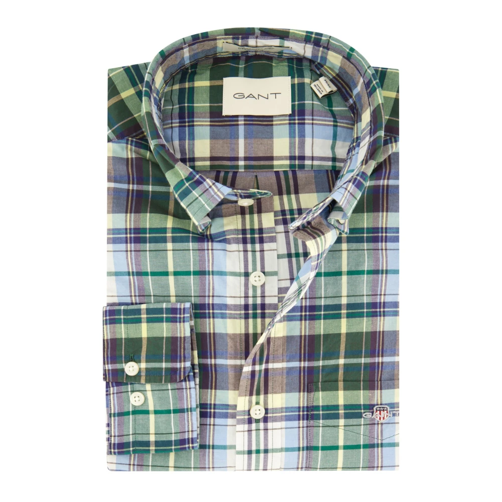 Gant Casual Groene Overhemd Green Heren