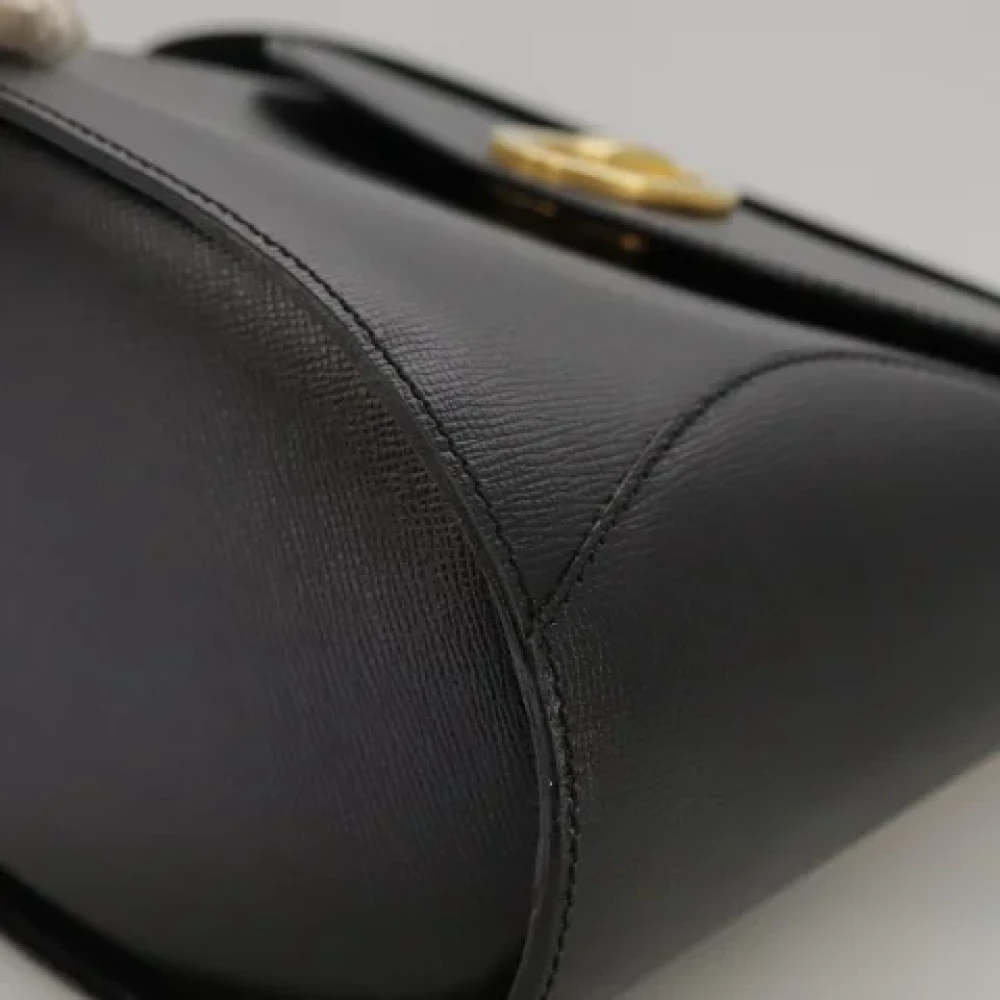 Dior Vintage Pre-owned Leather handbags Black Dames