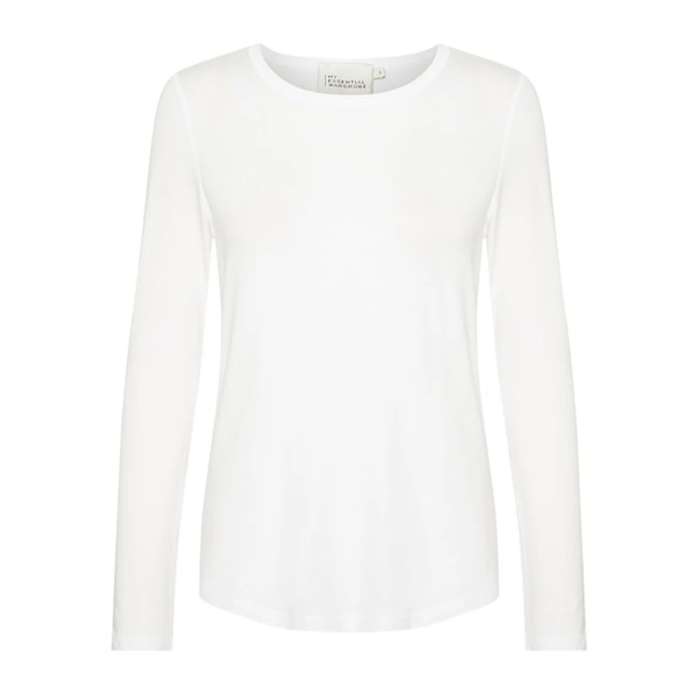 My Essential Wardrobe Modal Blus Top & T-Shirt White, Dam