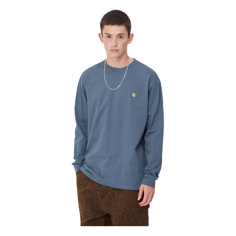 Carhartt WIP L S Chase Longsleeve T-shirt Blue Heren