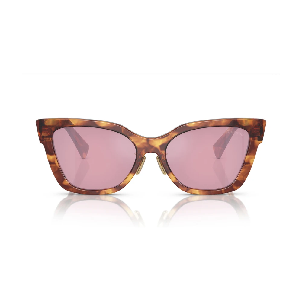 Miu Miu Fyrkantiga solglasögon med Havana Honey-ram och bruna gradientlinser Pink, Dam
