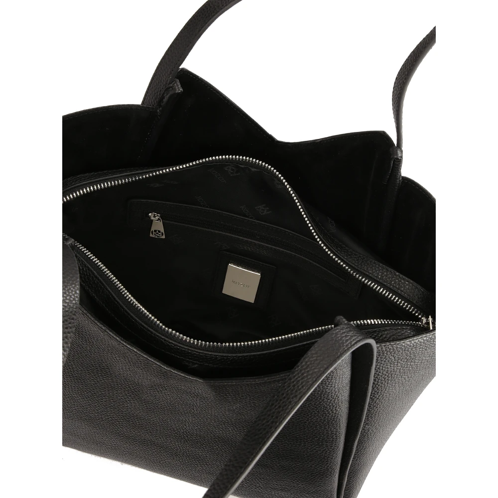 Kazar Leren trapeze schoudertas Black Dames