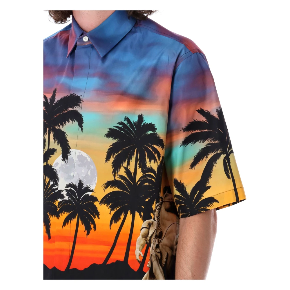 Fendi Tropische Zonsondergang Zomer Shirt Multicolor Heren