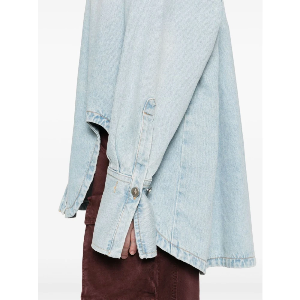 The Attico Lichtblauwe Denim Korte Jas Blue Dames
