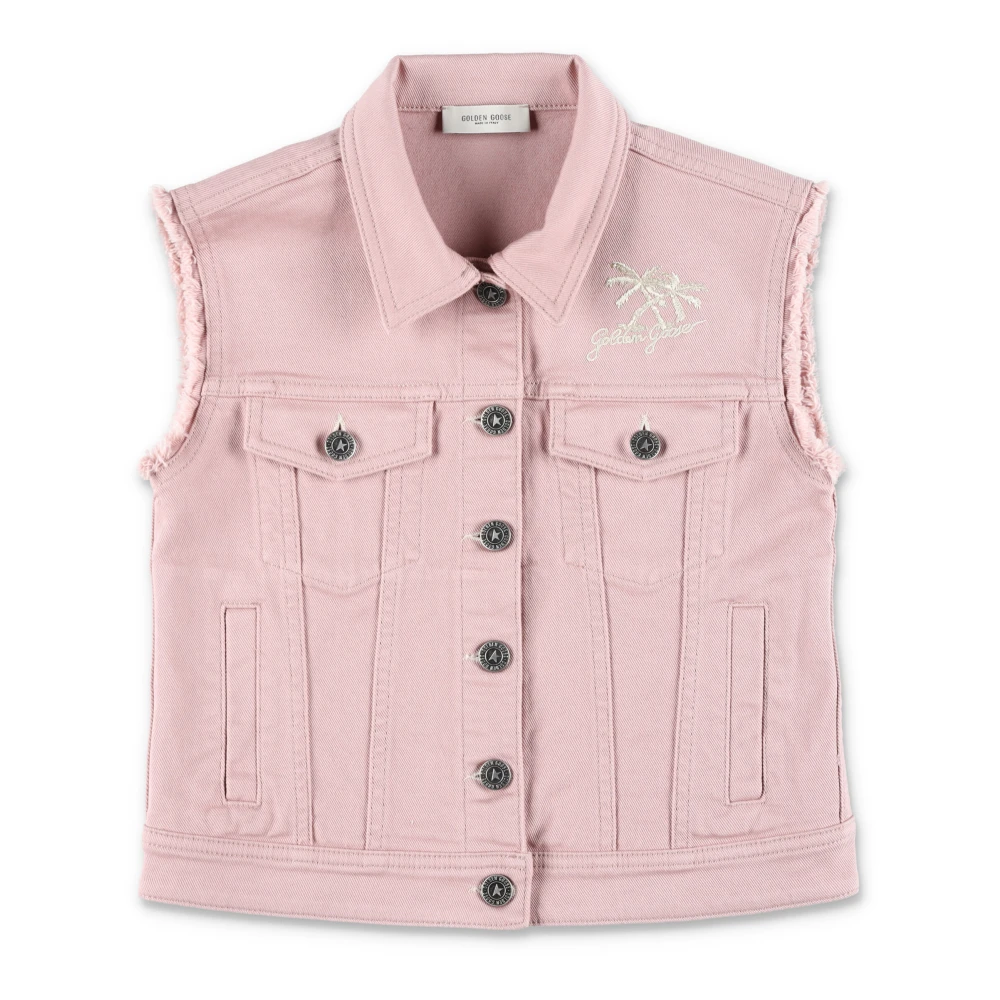 Golden Goose Denim Vest Jacka Pink, Flicka