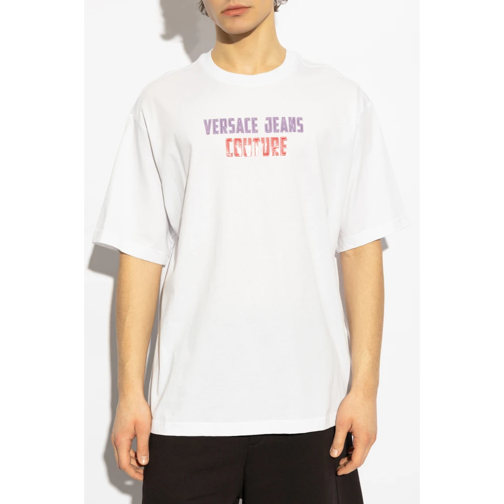 Versace Jeans Couture T-shirt met bedrukt logo White Heren