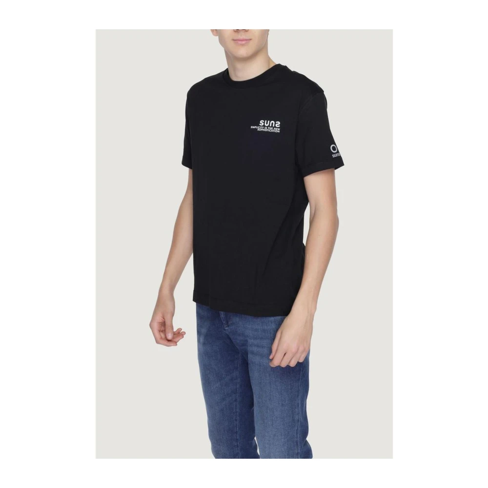 Suns Zwarte Katoenen Crew Neck T-Shirt Black Heren