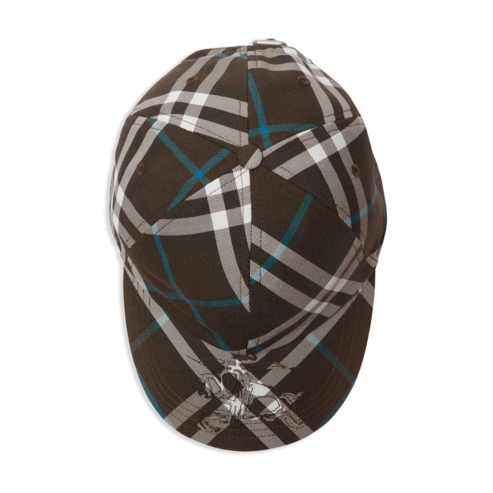 Burberry Check Baseball Cap met Equestrian Knight Patch Multicolor Heren